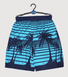 Boys palm print board shorts in blue