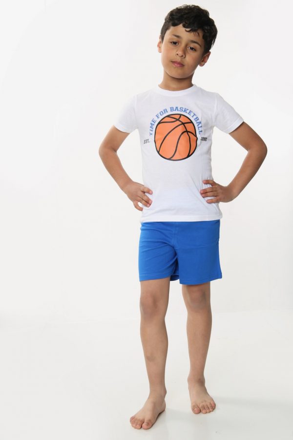 Boys Basketball Print Short Sleeve Shorts Pyjamas