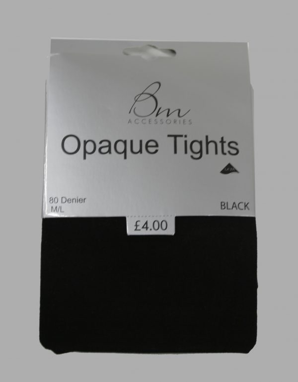 Ladies Black Opaque 80 Denier tights