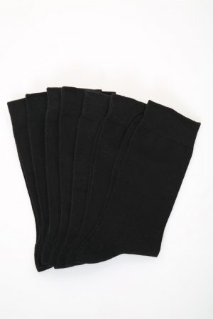 Men’s 7pk Plain Black Formal Dress Socks