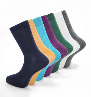 Men’s 7pk Plain Fashion Colours Formal Dress Socks