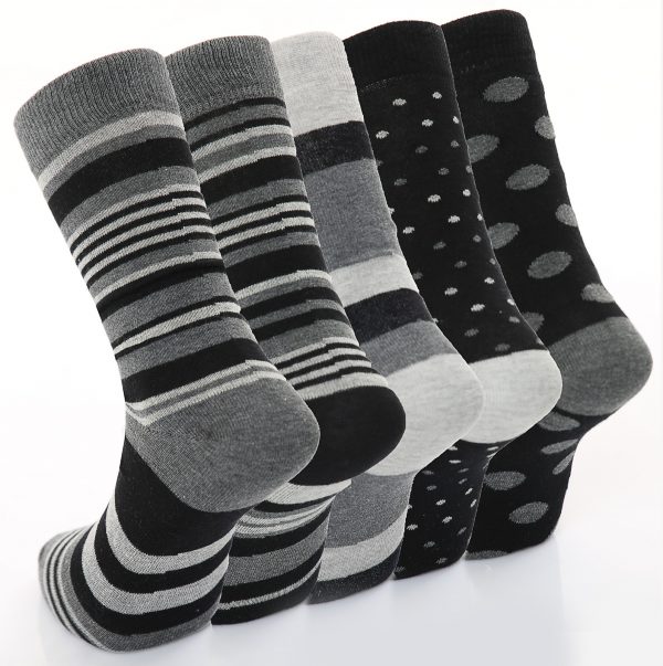 Men’s 5pk Monochrome Formal Dress Socks