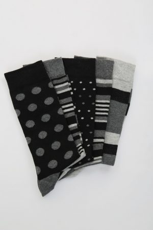 Men’s 5pk Monochrome Formal Dress Socks